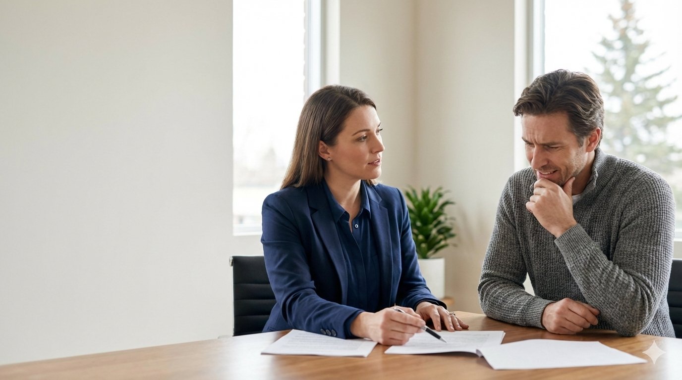 Lawyer meeting with a client